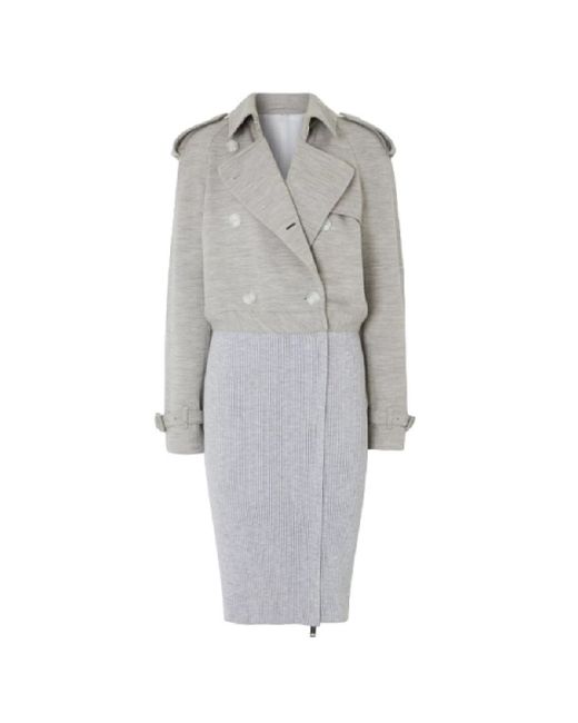 Burberry Ladies Melange Technical Wool Reconstructed Trench Coat