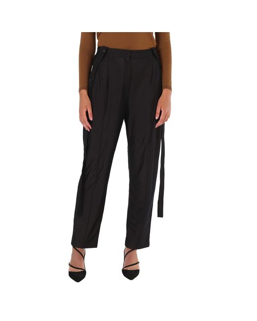 Burberry Chiffon And Jersey Tailored Trousers With Strap Detail