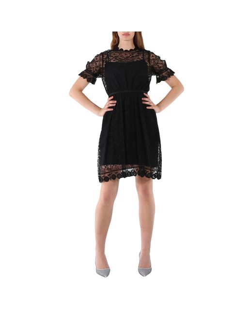 Burberry Ladies Floral Embroidered Tulle Lace Dress