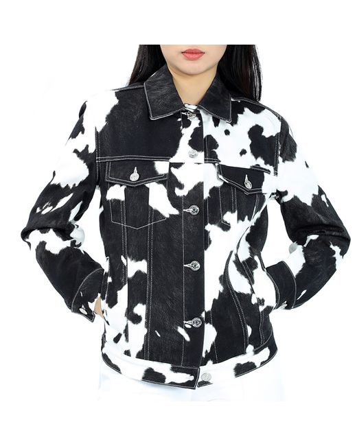 Burberry Pattern Prestwick Cow Print Denim Jacket