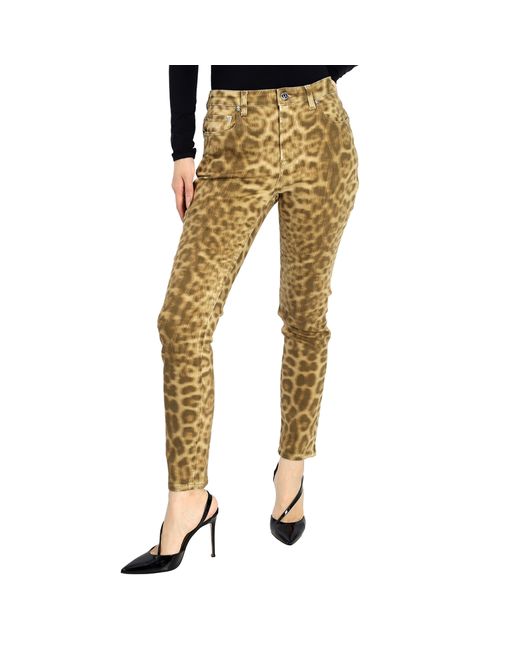 Burberry Ladies Straight Fit Leopard Print Japanese Denim Jeans