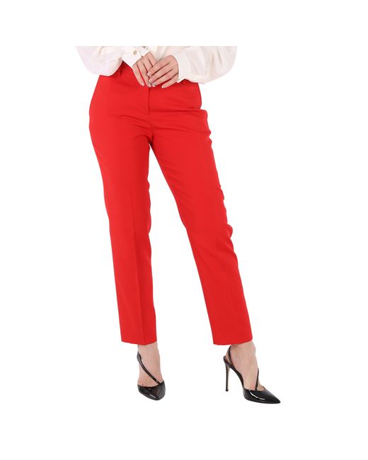 Burberry Ladies Bright High-Waisted Wool Tailored Trousers