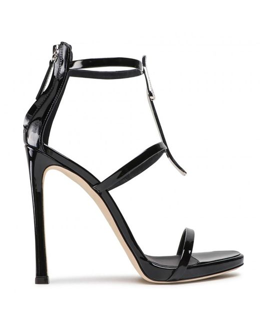 Giuseppe Zanotti Design Ladies Harmony G Crystal Patent Leather Sandals