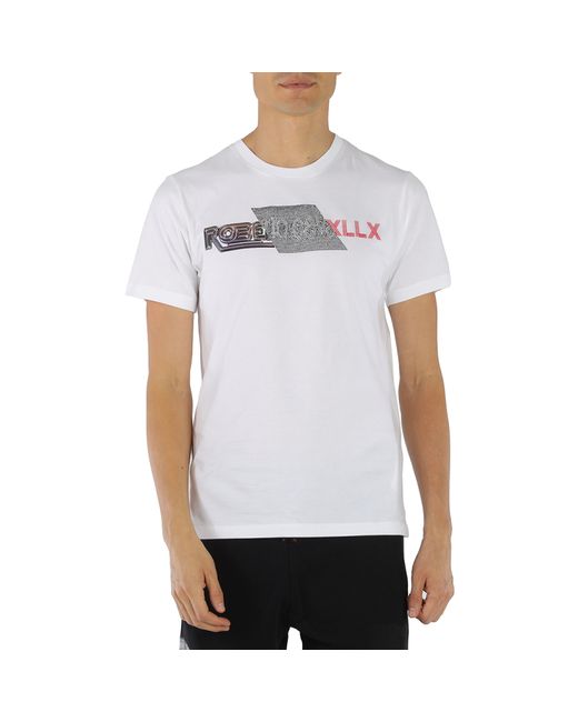 Roberto Cavalli Hotfix Crystal Logo Cotton T-shirt