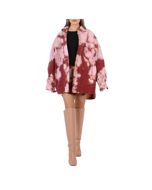 Attico Ladies Pink/Bordeaux Elaine Short Coat