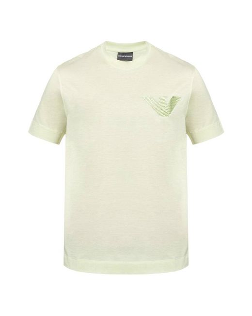 Emporio Armani Verde Cotton Eagle Logo Embroidered T-Shirt