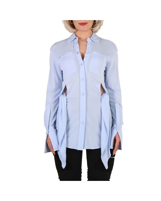 Burberry Ladies Pale Sash Detail Jersey Oversized Shirt