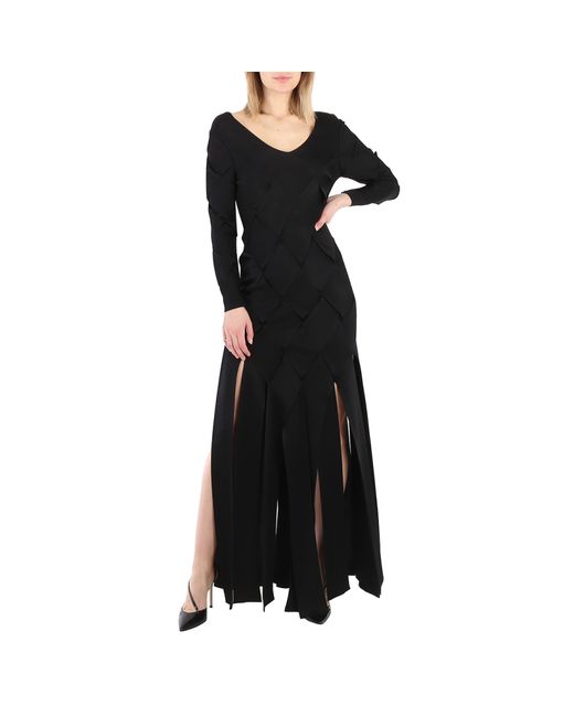 Burberry Ladies Anatori Long-sleeve Panelled Knit Gown