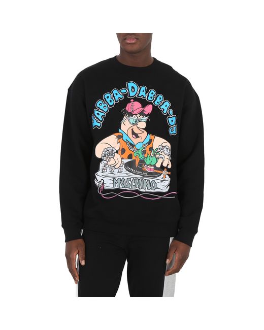 Moschino Flintstones Print Cotton Sweatshirt