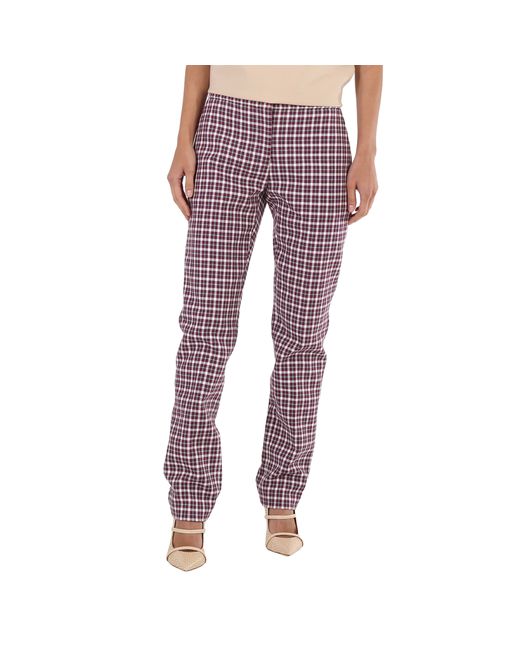 Burberry Hanover Straight-fit Check Cotton Tailored Trousers