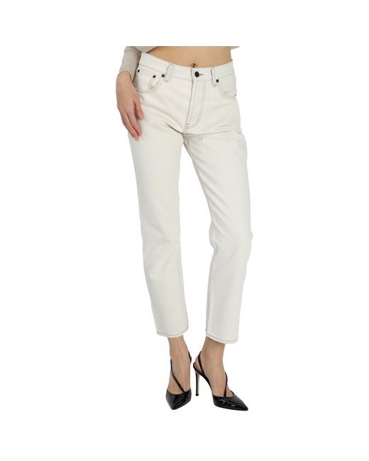 Saint Laurent Ladies Off White Authentic Denim Jeans