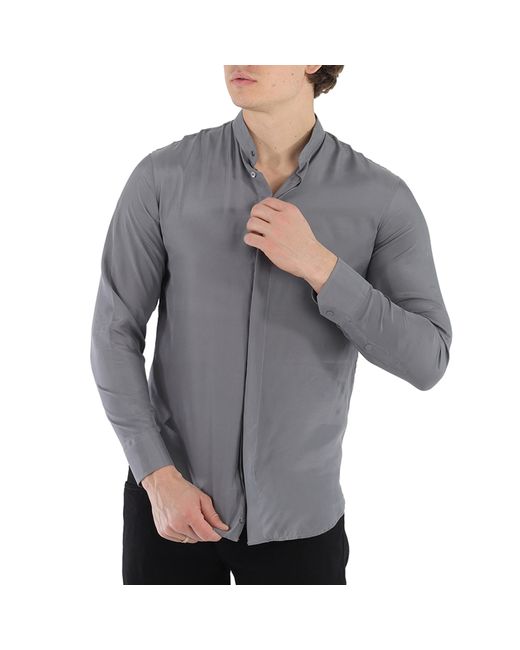 Emporio Armani Mandarin-Collar Silk Shirt