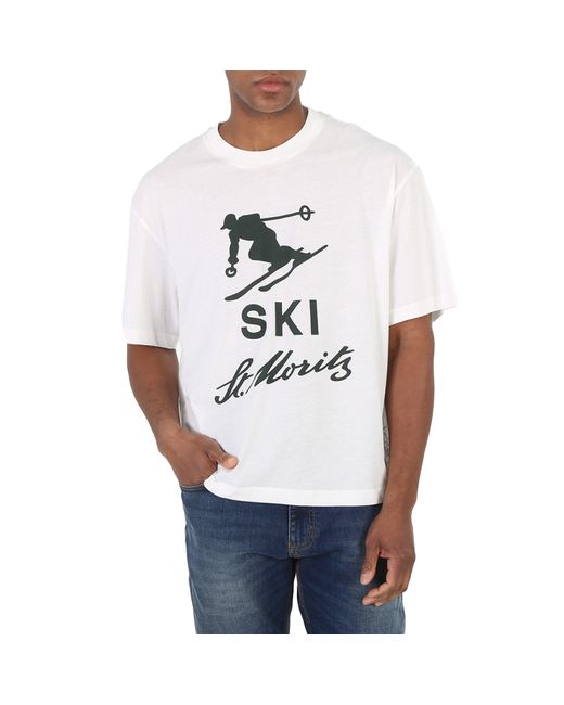 Bally Bone 15 Ski St. Moritz Print Cotton T-Shirt