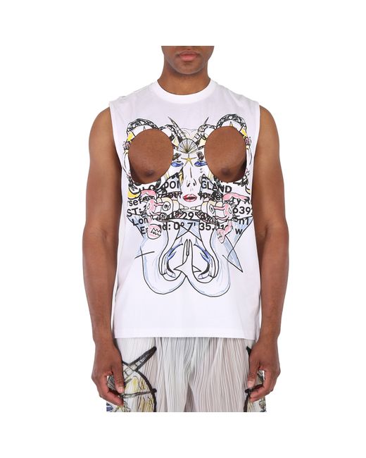 Burberry Cut-Out Graphic Printed Tank Top