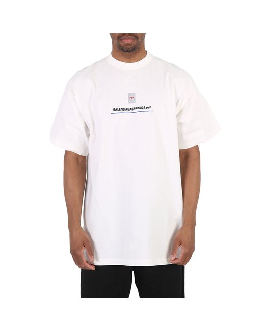 Balenciaga Off PDF Logo Oversized Cotton T-Shirt
