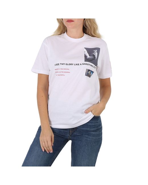 Burberry Ladies Montage Print Cotton Oversized T-shirt