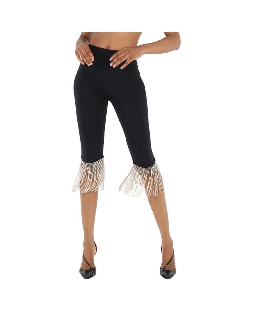 Burberry Ladies Charente Crystal Fringed Stretch Jersey Leggings