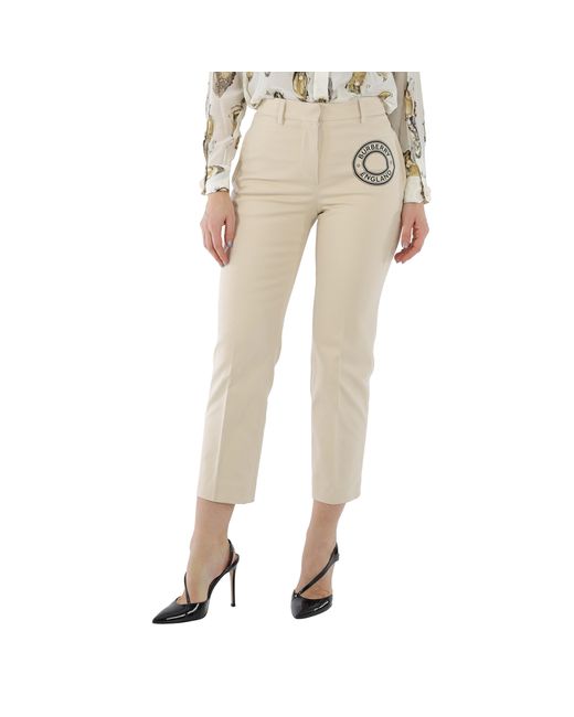 Burberry Cotton-stretch Logo Graphic Tailored Trousers