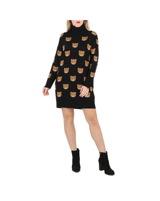 Moschino Teddy Embroidered High-Neck Dress