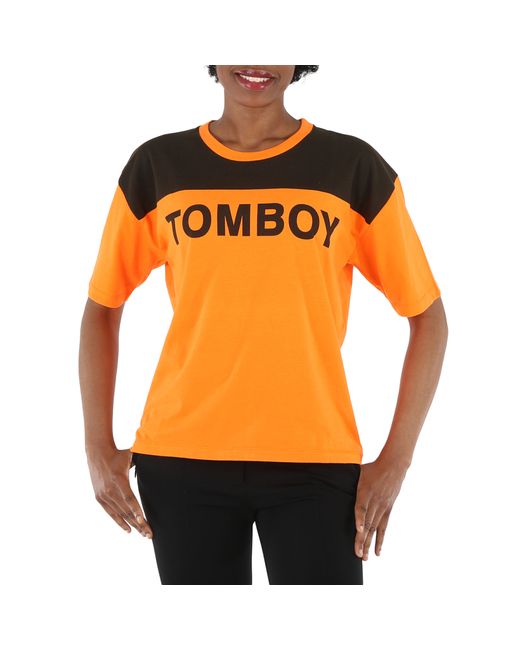 Filles A Papa Ladies Orange Jersey T-Shirt With Tomboy
