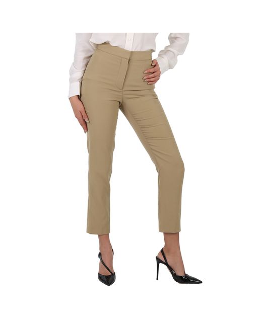 Burberry Ladies Tailored Tapered Wool Trousers Honey