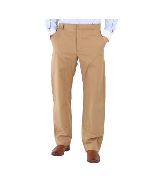 Burberry Cotton Twill Tailored Trousers Warm Walnut
