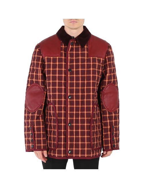 Burberry Burgundy Check Reversible Quilted Jacket