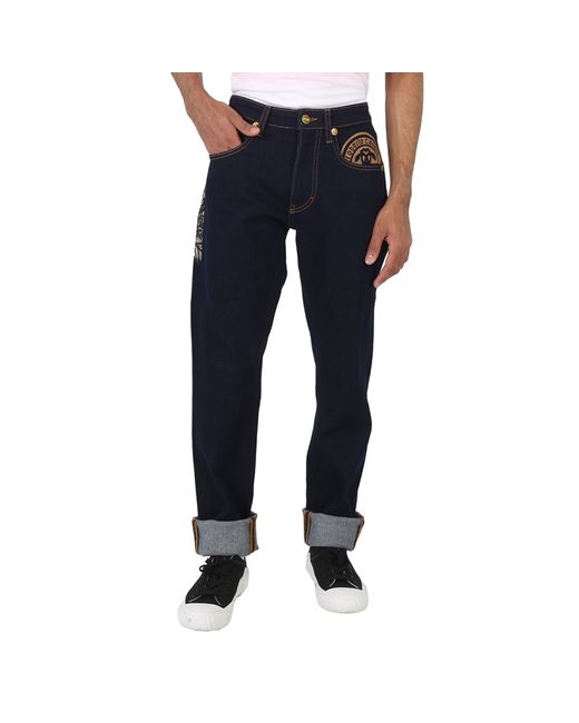 Roberto Cavalli Printed Slim-fit Jeans