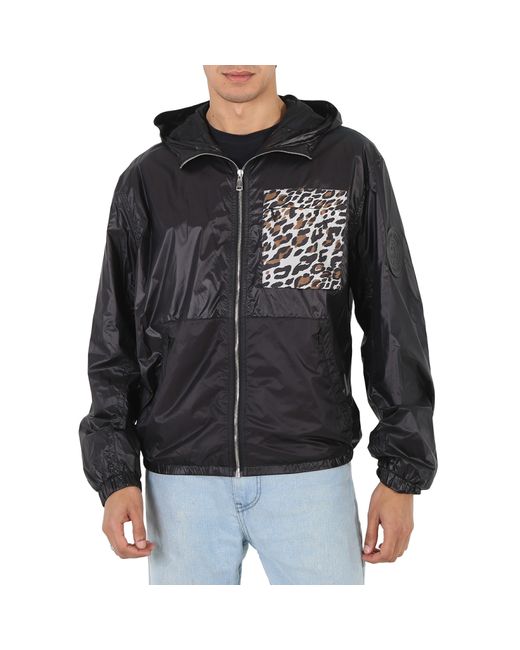 Roberto Cavalli Lightweight Leopard Pocket Windbreaker Jacket