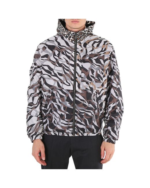 Roberto Cavalli Tiger Twiga And Leopard Print Hooded Track Jacket