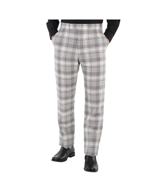 Thom Browne Medium Grey Hairline Madras Check Classic Backstrap Trouser