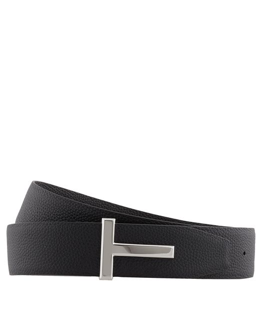Tom Ford Soft Grain Leather Icon T Reversible Belt