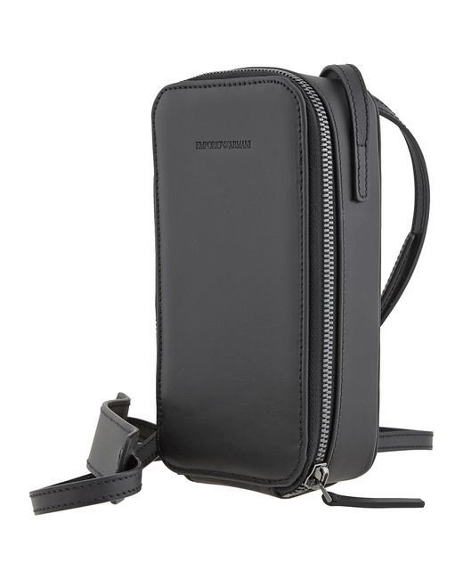 Emporio Armani Logo Leather Phone Case With Strap