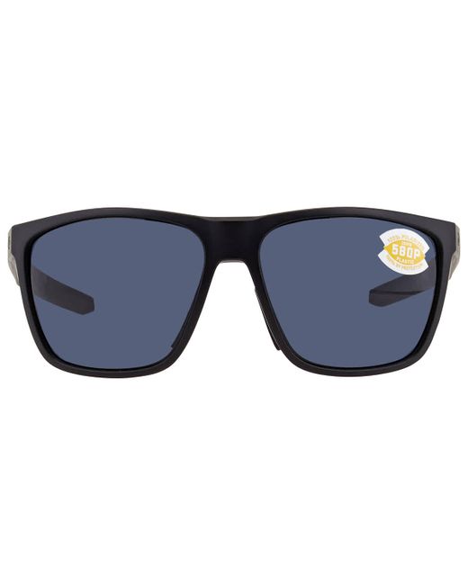Costa Del Mar FERG XL Grey Polarized Polycarbonate Rectangular Mens Sunglasses