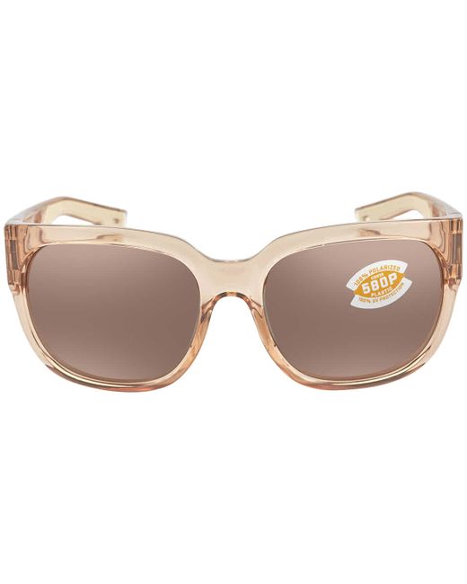 Costa Del Mar Waterwoman 2 Copper SIlver Mirror Polarized Cat Eye Ladies Sunglasses