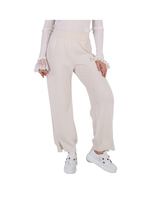 Barrie Ladies Side-Slit Cashmere Trousers