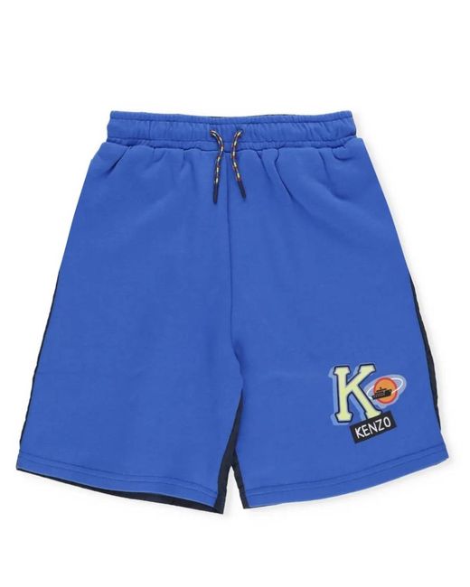 Kenzo Boys Electric Logo Bermuda Cotton Shorts