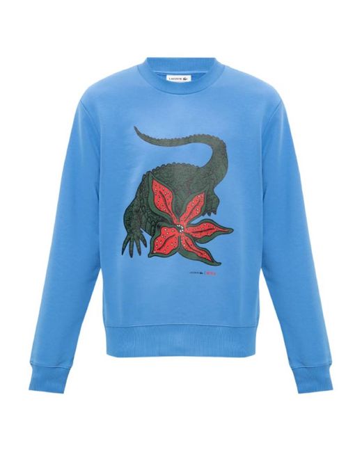 Lacoste X Netflix Cotton Fleece Crocodile Print Sweatshirt