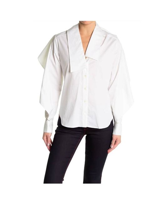Burberry Ladies Ruffle Trimmed Blouse Brand 8 US