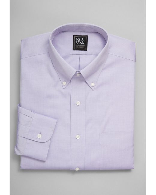 JoS. A. Bank Traveler Collection Traditional Fit Button-Down Collar Dress Shirt Big Tall 20-35