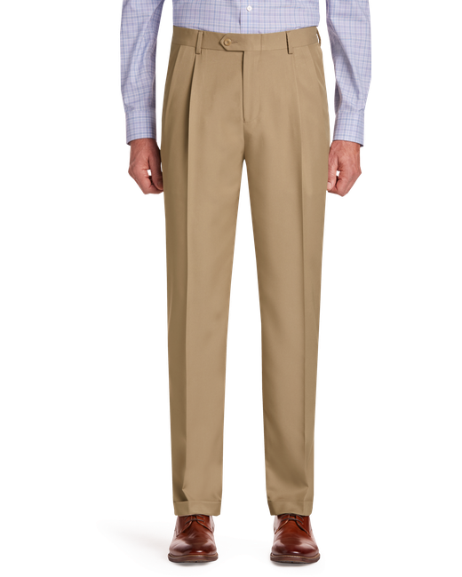 JoS. A. Bank Traveler Performance Traditional Fit Pleated Front Pants British 40x29