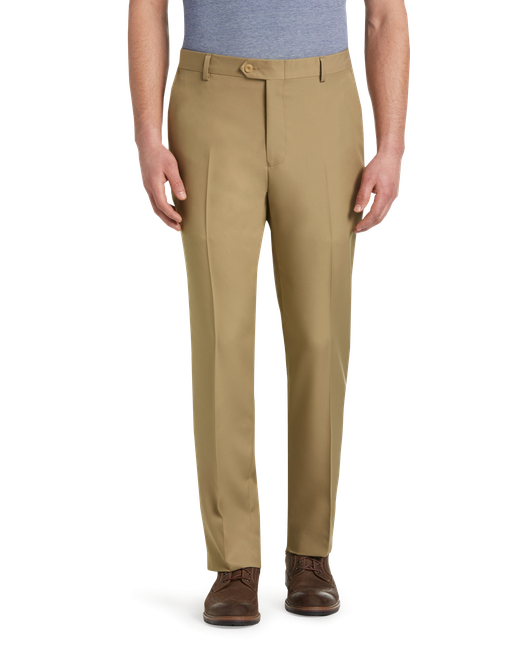 JoS. A. Bank Traveler Performance Tailored Fit Flat Front Pants British 38x29