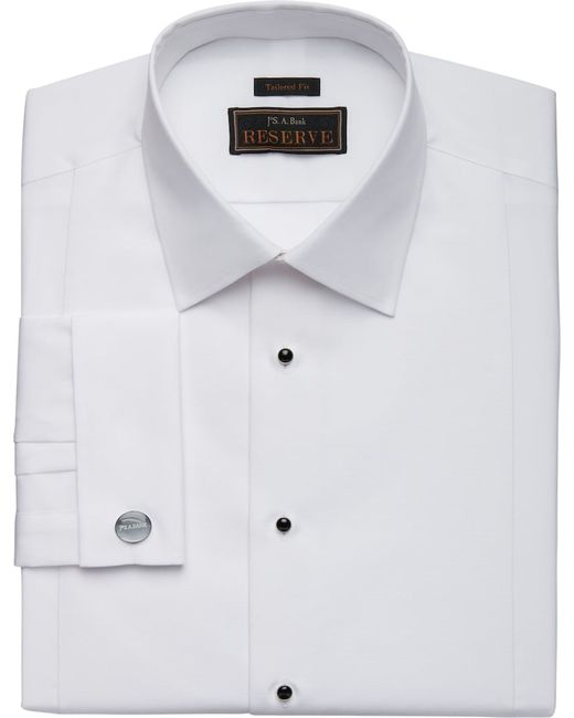 JoS. A. Bank Reserve Collection Tailored Fit Bib-Front Spread Collar Formal Dress Shirt 16 1/2x35