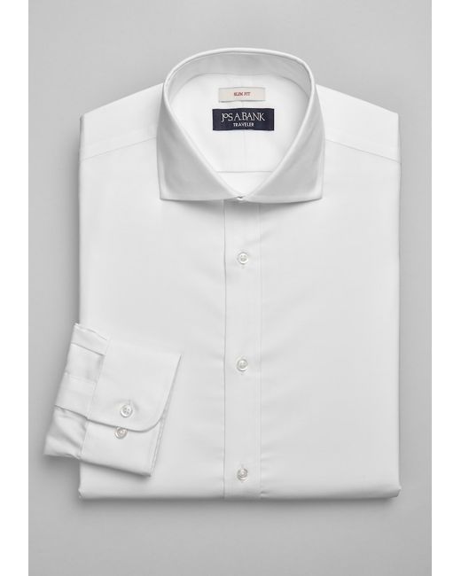 JoS. A. Bank Travel Tech Slim Fit Cutaway Collar Solid Dress Shirt 15 1/2 32/33