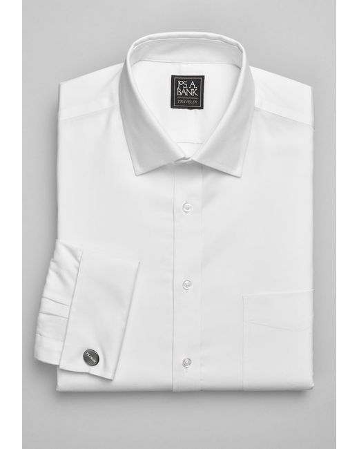 JoS. A. Bank Traveler Collection Tailored Fit Spread Collar Dress Shirt 15x35