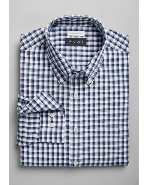 JoS. A. Bank Big Tall Traditional Fit Button-Down Collar Check Sportshirt 4 X