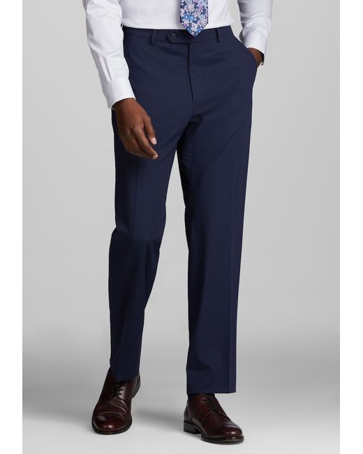 JoS. A. Bank Tailored Fit Suit Separates Solid Pants Bright Navy 34x32