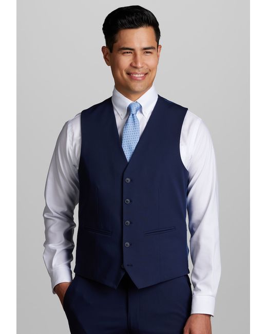 JoS. A. Bank Slim Fit Suit Separates Vest Bright Navy Large