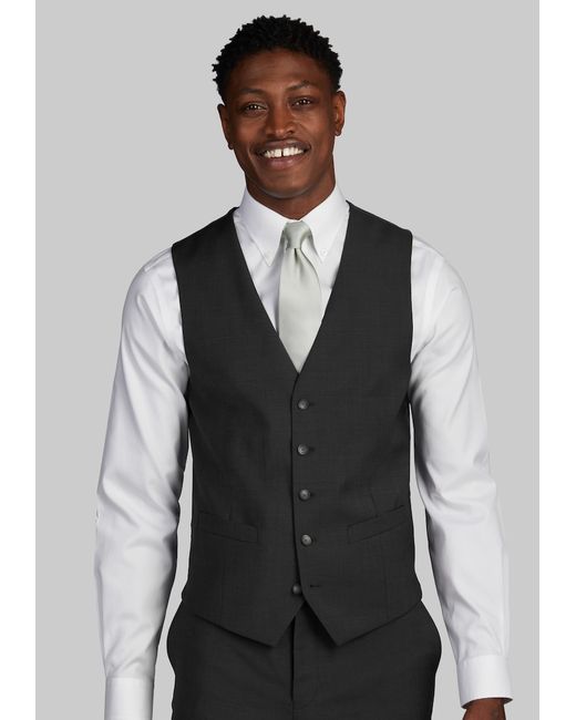 JoS. A. Bank Traveler Slim Fit Suit Separates Solid Vest Dark Medium