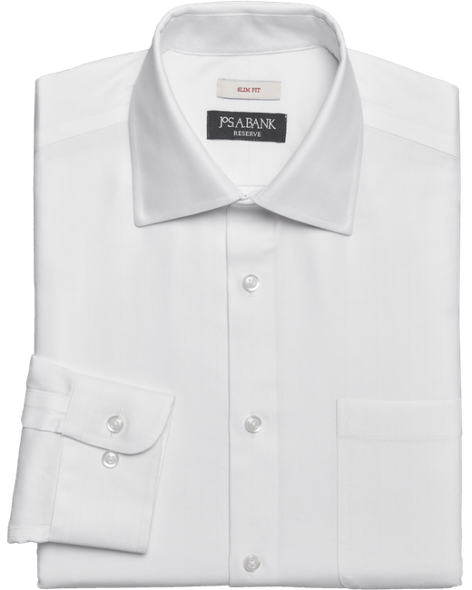JoS. A. Bank Reserve Collection Slim Fit Spread Collar Herringbone Dress Shirt 15 1/2x32